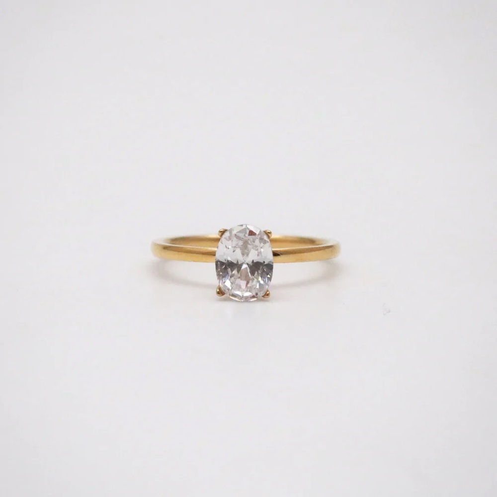 Oval Cut CZ Ring